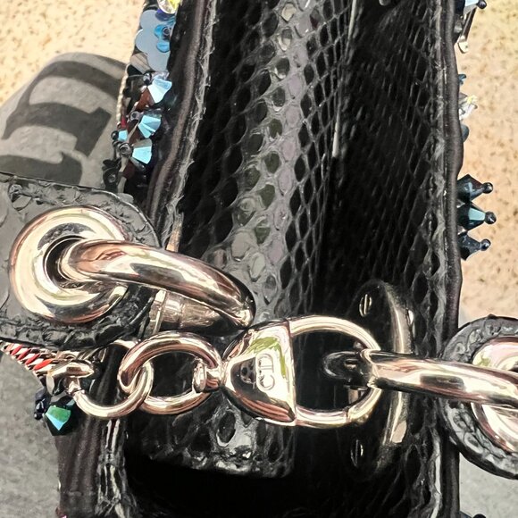 Dior Mini Lady Dior Python Limited Edition beaded swarovski bag - Picture 11 of 16